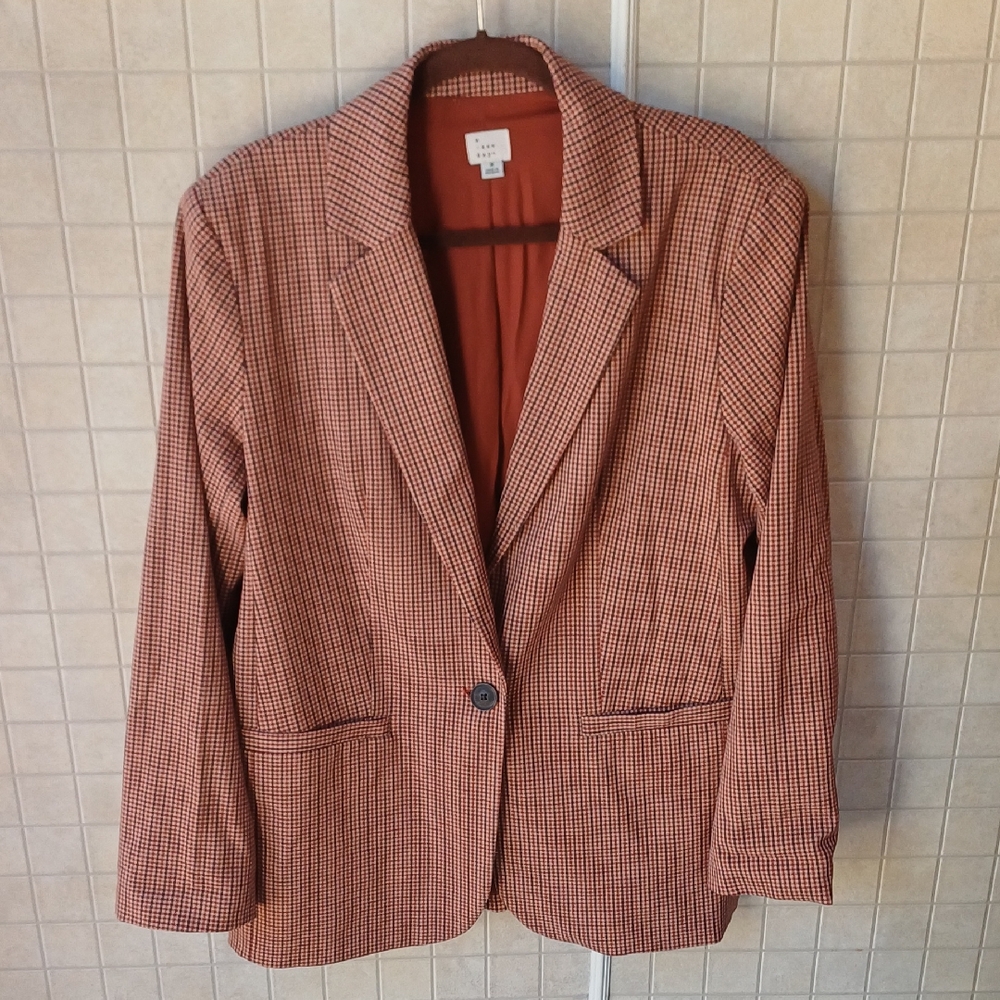 Brown Checkered Blazer